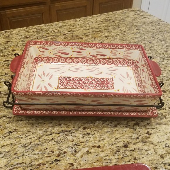 Old World Cranberry Temp-Tations 4 Qt. or 9 x 13 Size Bakeware - Picture 2 of 8